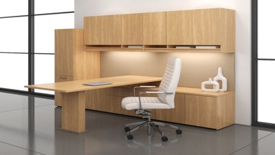 Artemis Home Office Natural Cherry Wood Desk
